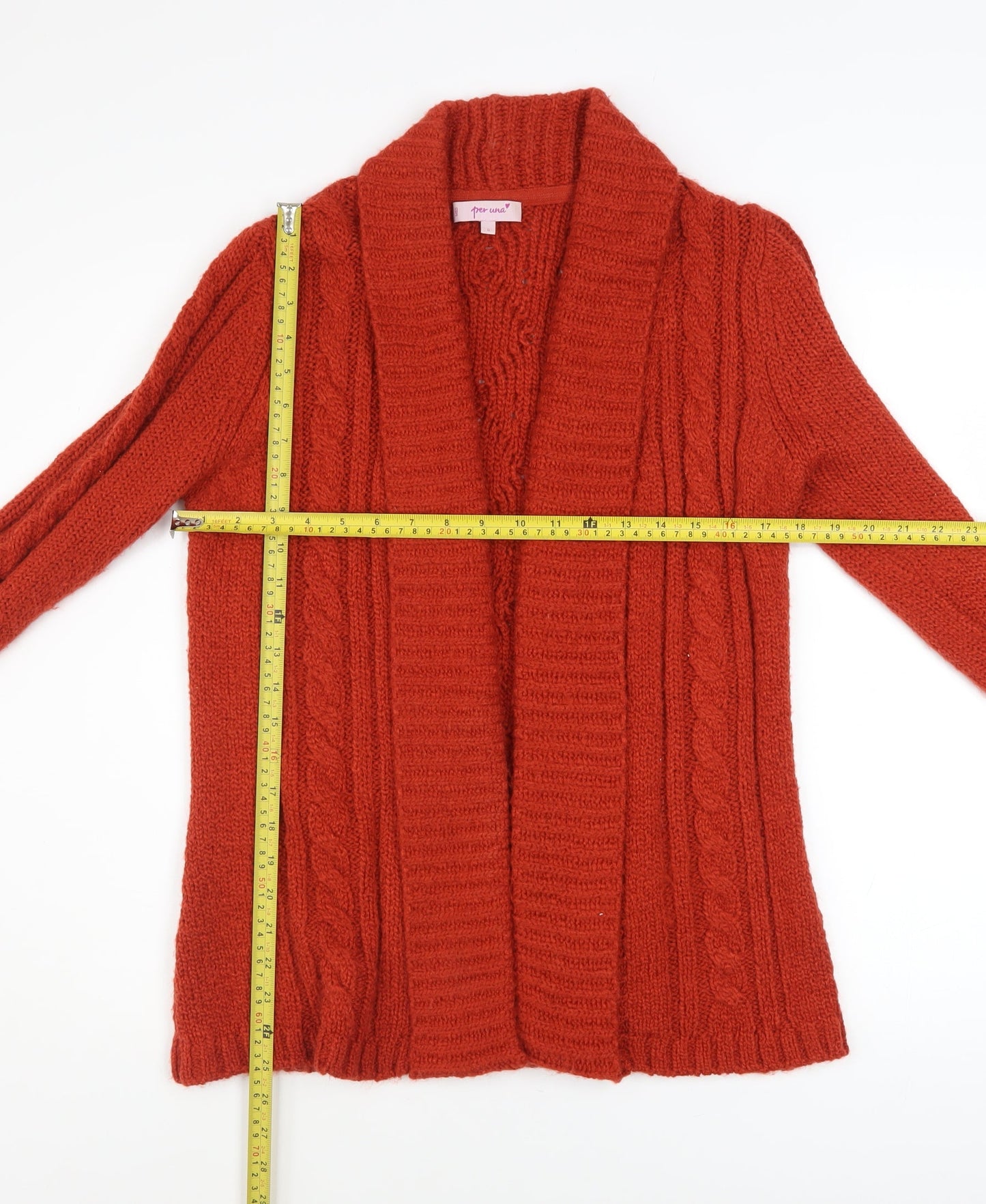 Marks and Spencer Women’s Orange Cable Knit Cardigan Size S