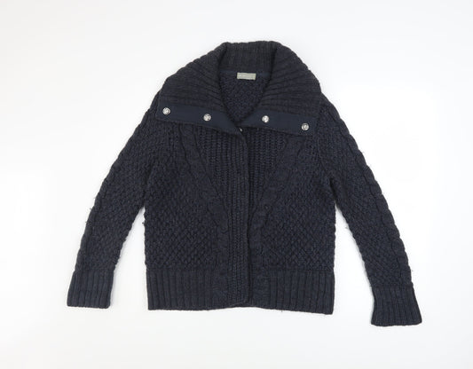 Marks and Spencer Per Una Women's Navy Cable-Knit Cardigan Size S