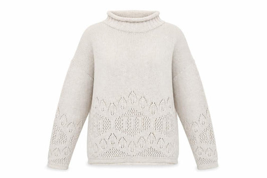 Dorothy Perkins Women’s Ivory Open-Knit Mock Neck Jumper Size 10