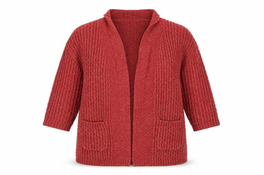 FatFace Women Red Size 16 Chunky Knit Open Cardigan
