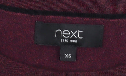 Next Men’s Red Cotton Blend Crew Neck Pullover Jumper XS