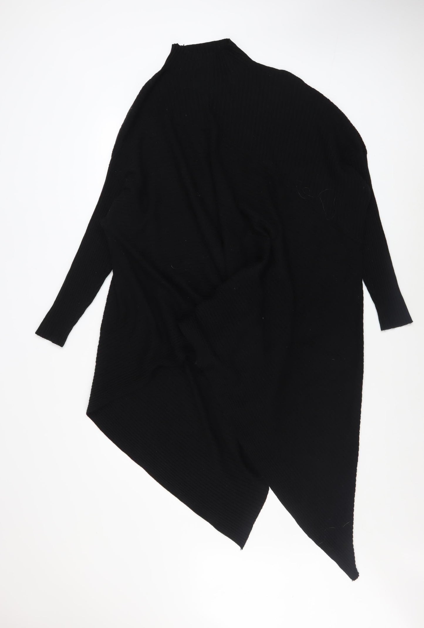 Moocci Women Black High Neck Knit Cape Jumper One Size