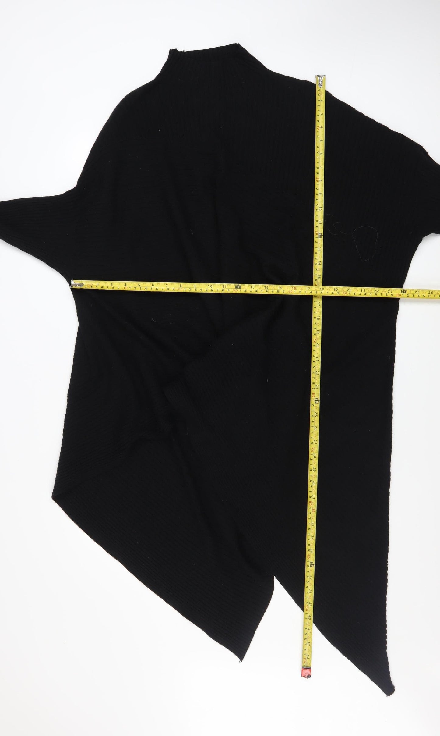 Moocci Women Black High Neck Knit Cape Jumper One Size
