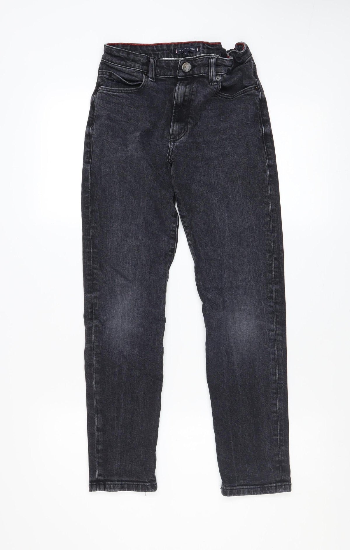Tommy Hilfiger Boys Black Slim Fit Denim Jeans Size 152 (24 in Waist)