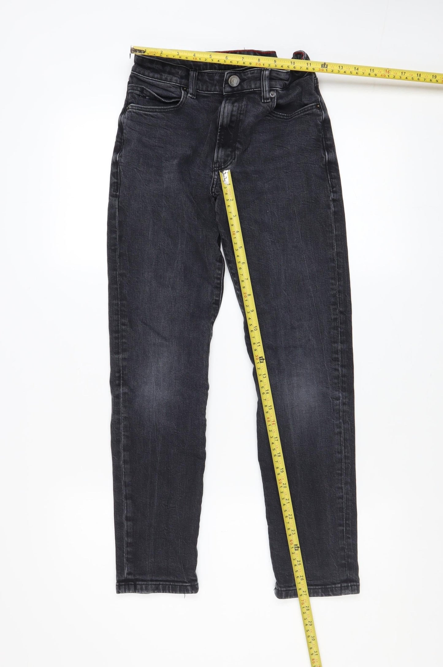 Tommy Hilfiger Boys Black Slim Fit Denim Jeans Size 152 (24 in Waist)
