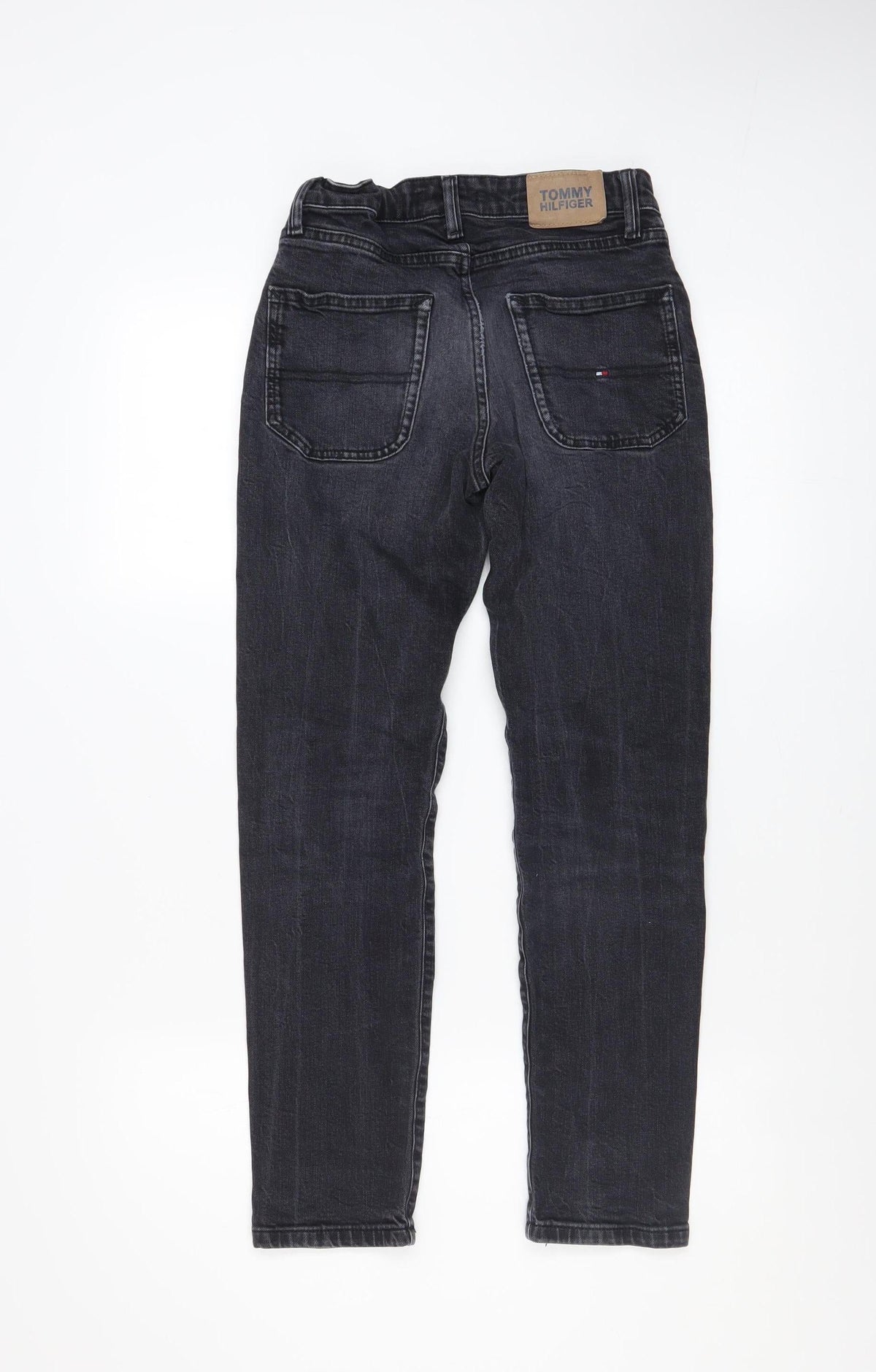 Tommy Hilfiger Boys Black Slim Fit Denim Jeans Size 152 (24 in Waist)
