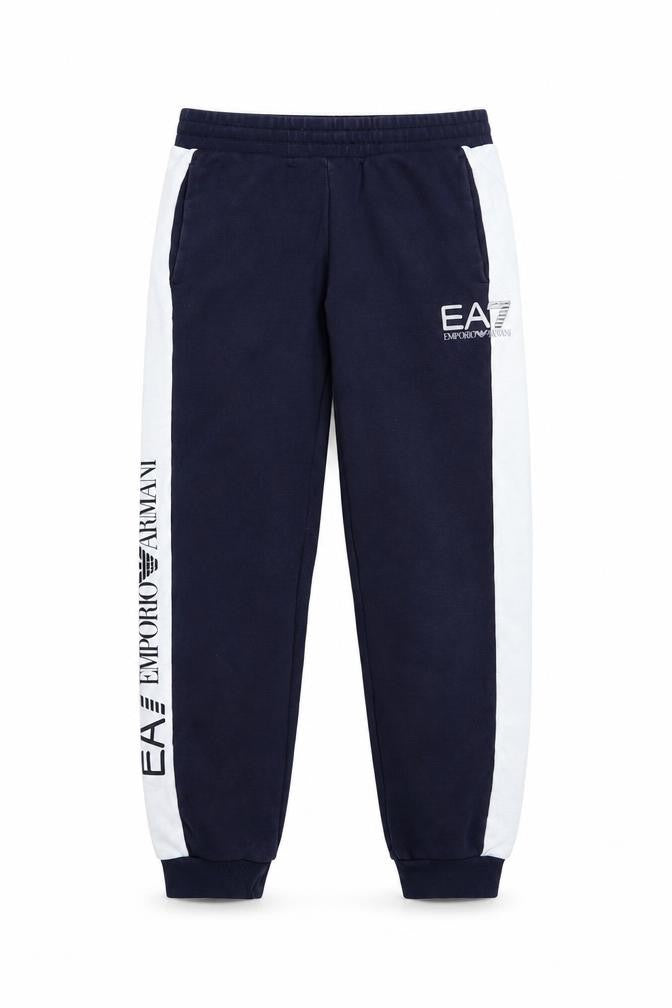 Emporio Armani Boys Blue Jogger Trousers 12 Years Cotton Blend EA7 Logo