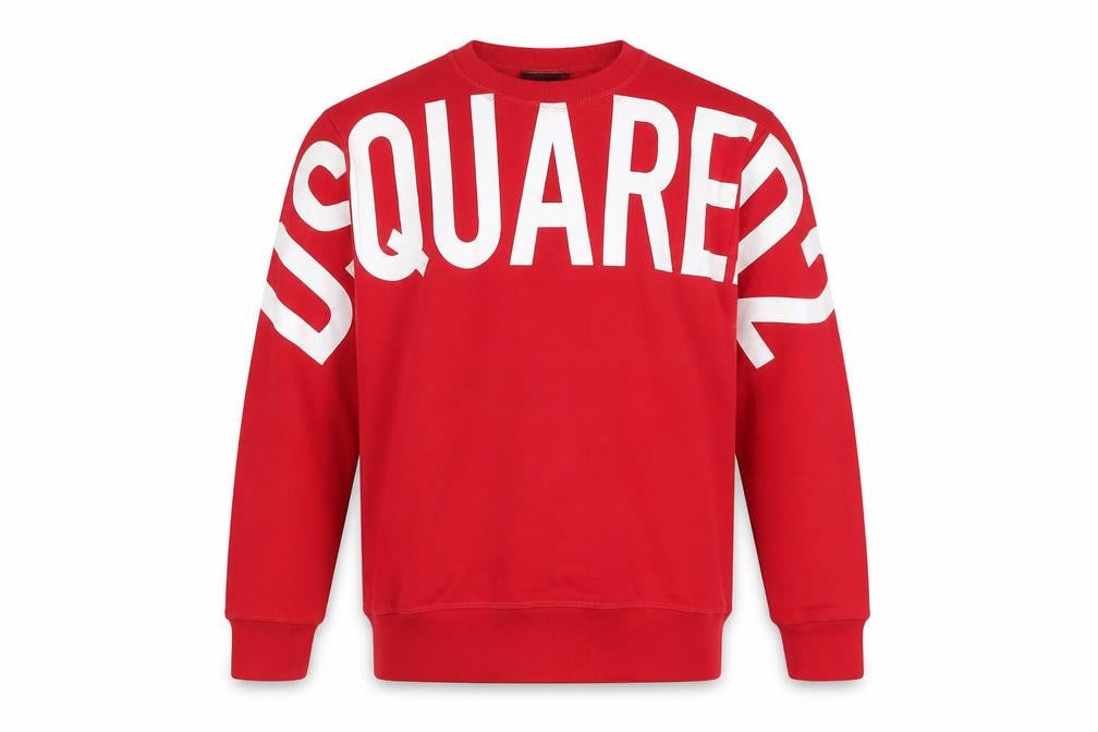 DSQUARED2 Boys Red Graphic Logo Pullover Sweatshirt 10 Years