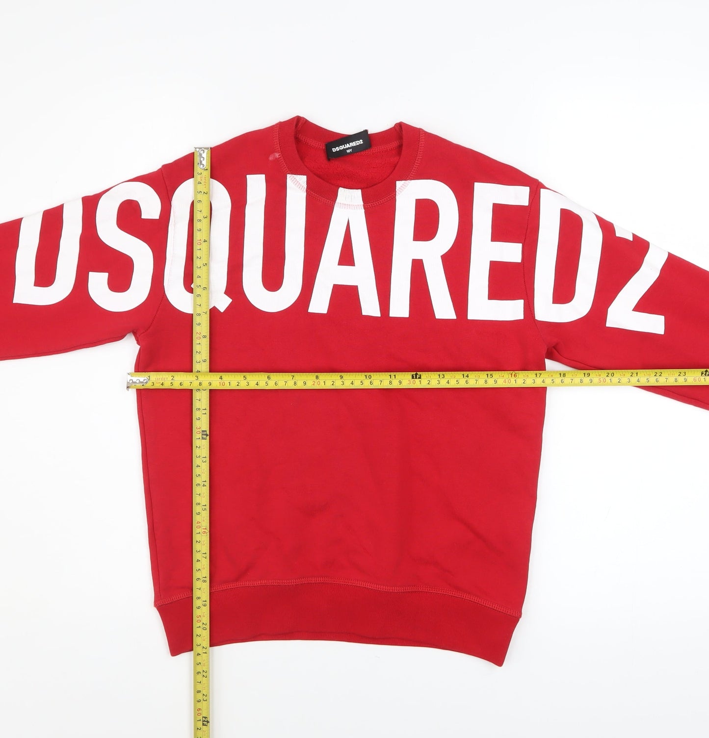DSQUARED2 Boys Red Graphic Logo Pullover Sweatshirt 10 Years