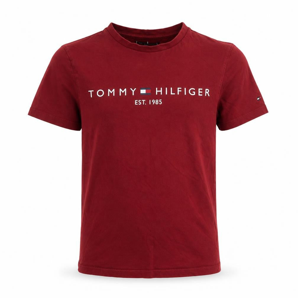 Tommy Hilfiger Boys Red Organic Cotton Short Sleeve T-Shirt Size 152