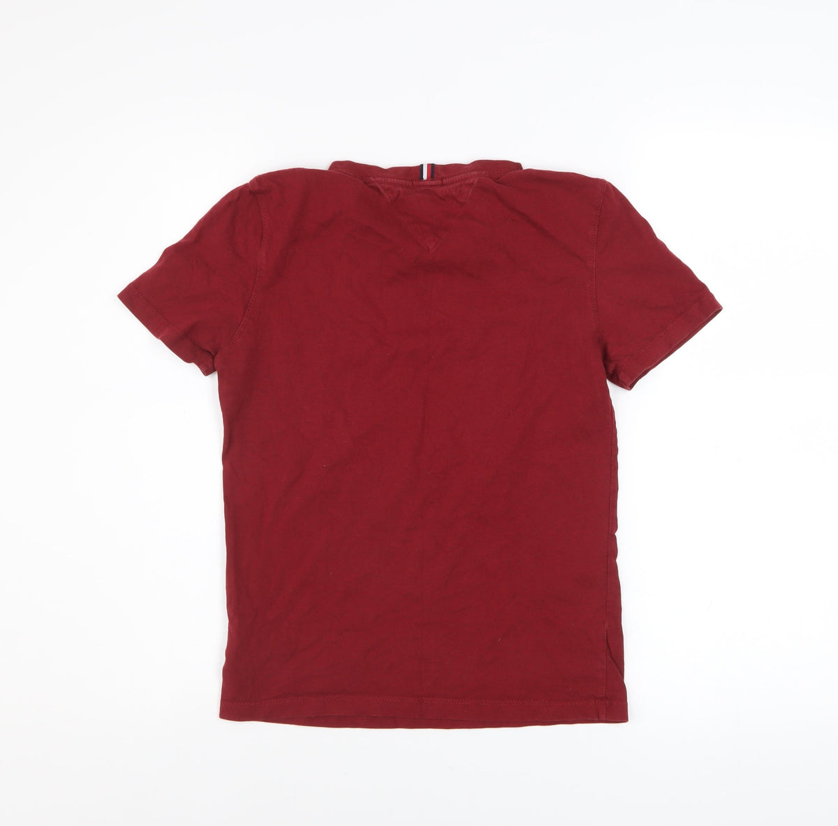 Tommy Hilfiger Boys Red Organic Cotton Short Sleeve T-Shirt Size 152