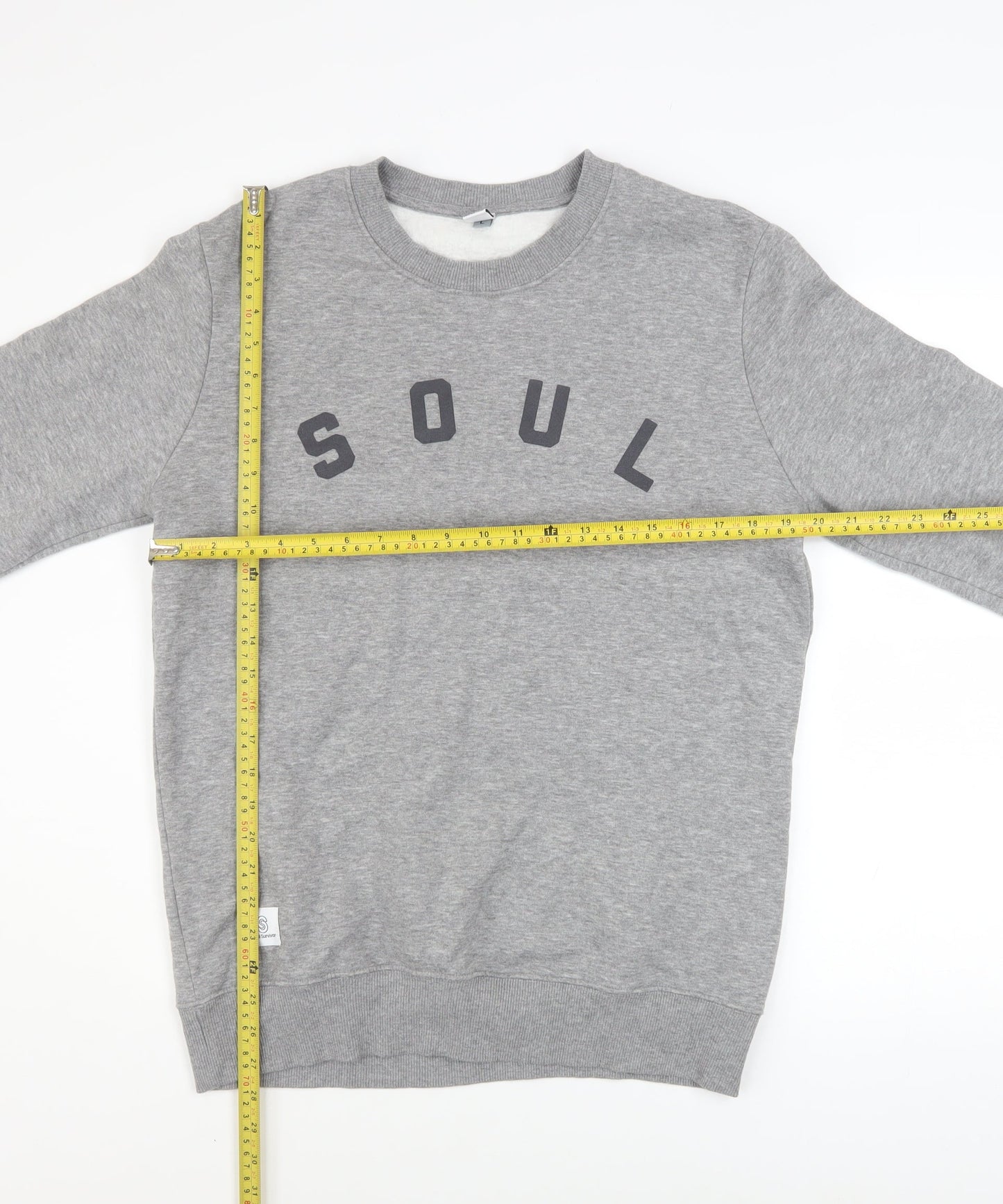 Soul Survivor Men's Grey Large Pullover Sweatshirt with Logo Print