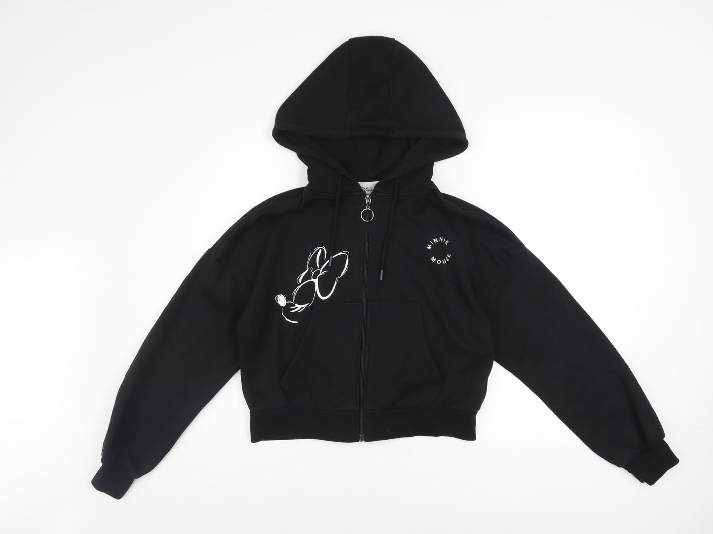 Disney Women’s Black Minnie Mouse Full Zip Hoodie XS 6/8