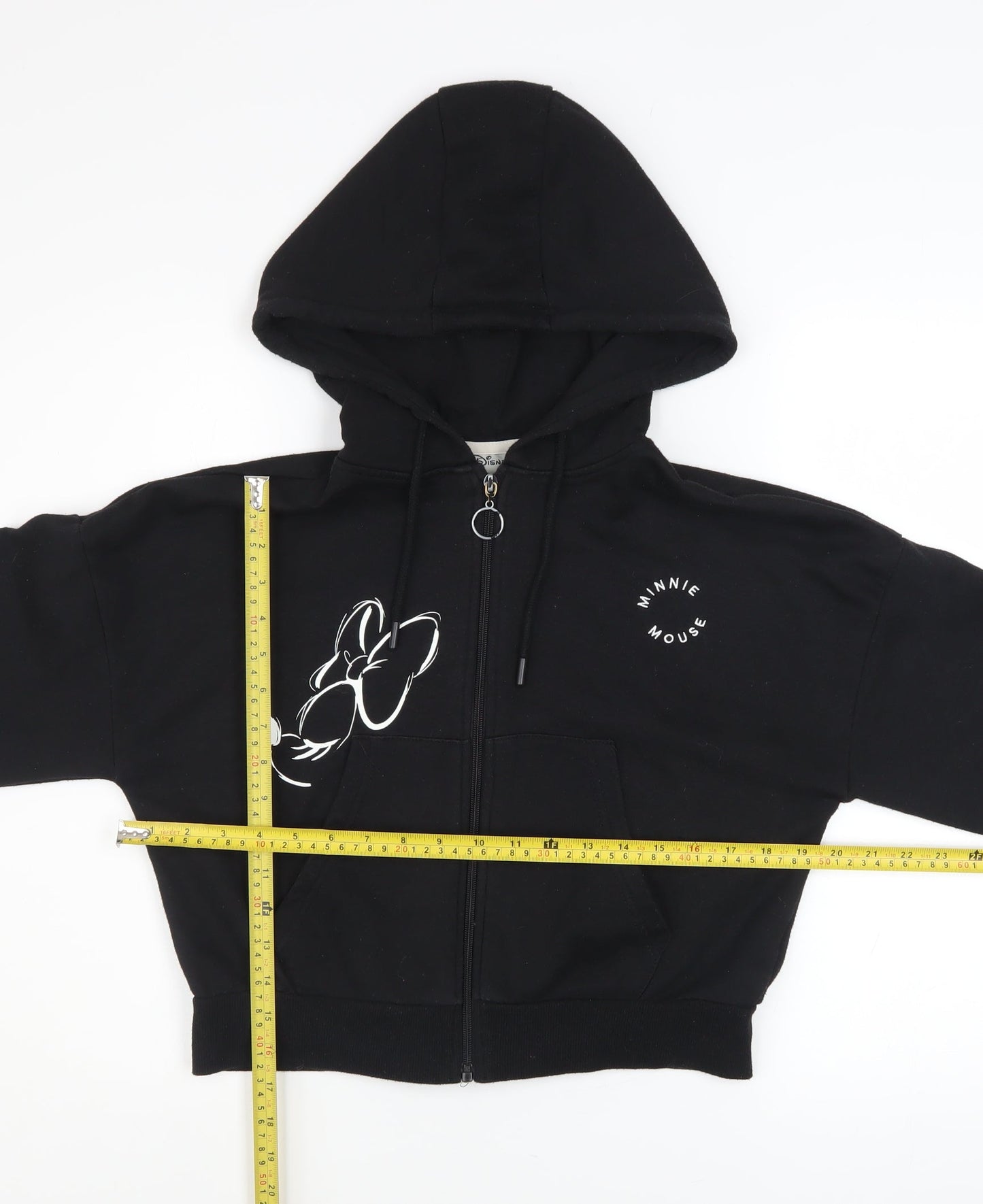 Disney Women’s Black Minnie Mouse Full Zip Hoodie XS 6/8