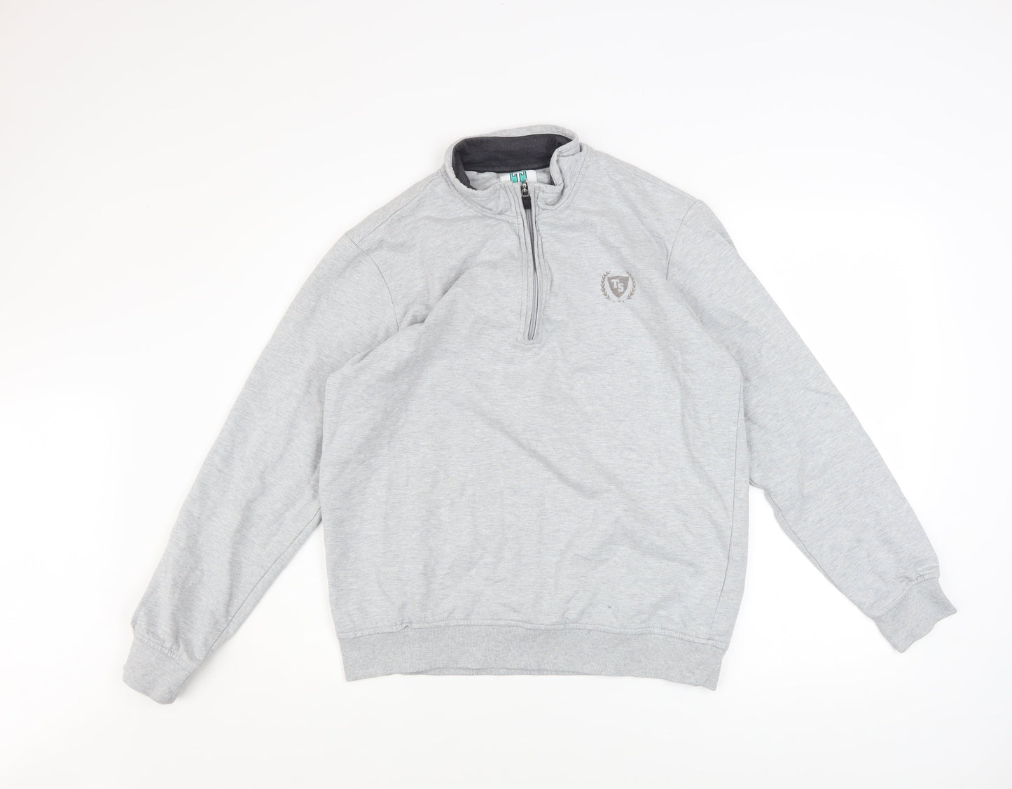 TeamSpirit Men’s Grey XL 1/4 Zip Pullover Sweatshirt