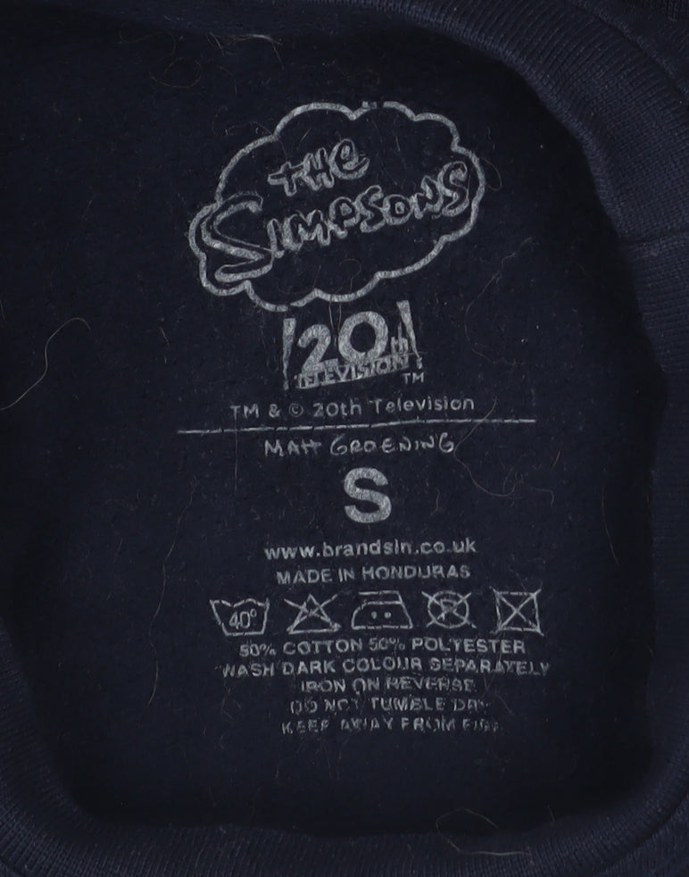 The Simpsons Men’s Blue Krusty Burger Graphic Sweatshirt Size S