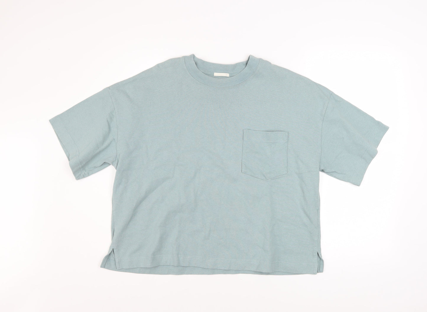 GU Women Blue XL Basic Cotton Short Sleeve T-Shirt