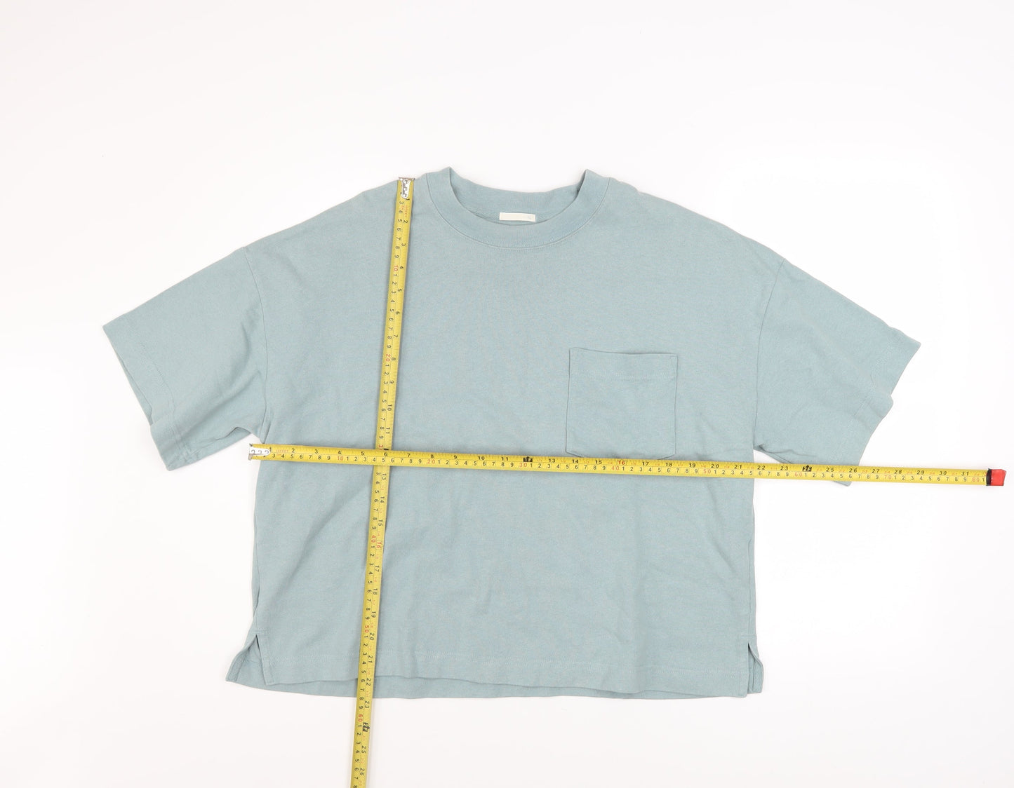 GU Women Blue XL Basic Cotton Short Sleeve T-Shirt