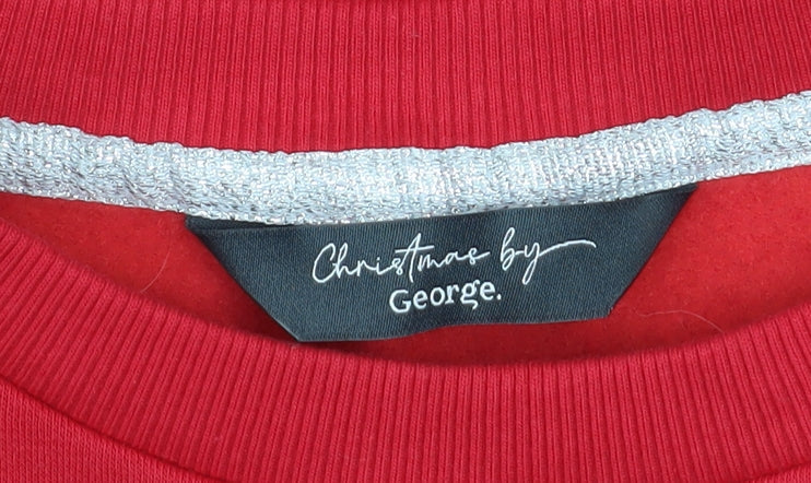 George Women Red Lapland Candy Shop Christmas Sweatshirt Size S 8-10