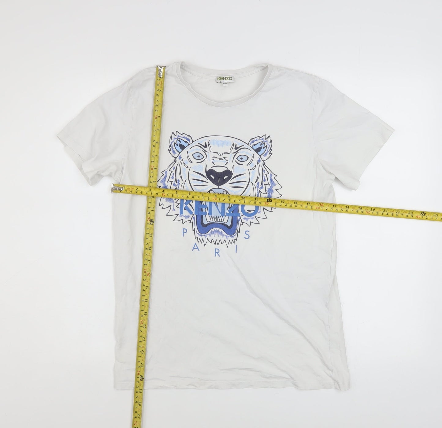 Kenzo Boys White Tiger Logo Graphic Cotton T-Shirt 15-16 Years