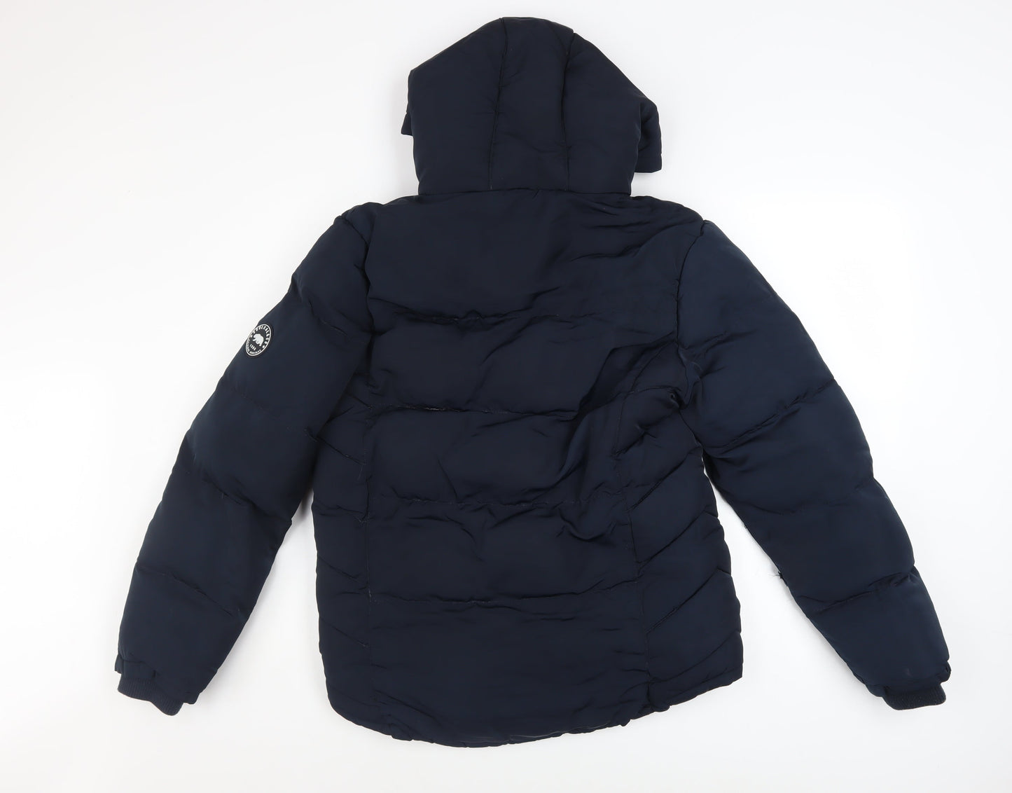 SoulCal & Co Women's Blue Hooded Puffer Jacket UK 10 Winter Coat