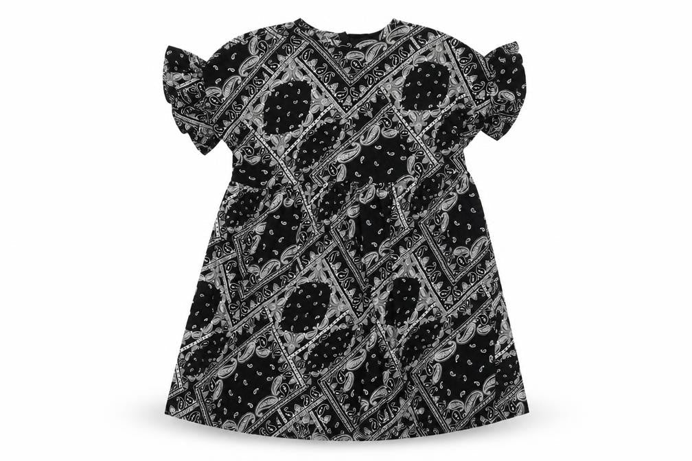 New Look Women's Black Paisley A-Line Cotton Dress Size 14