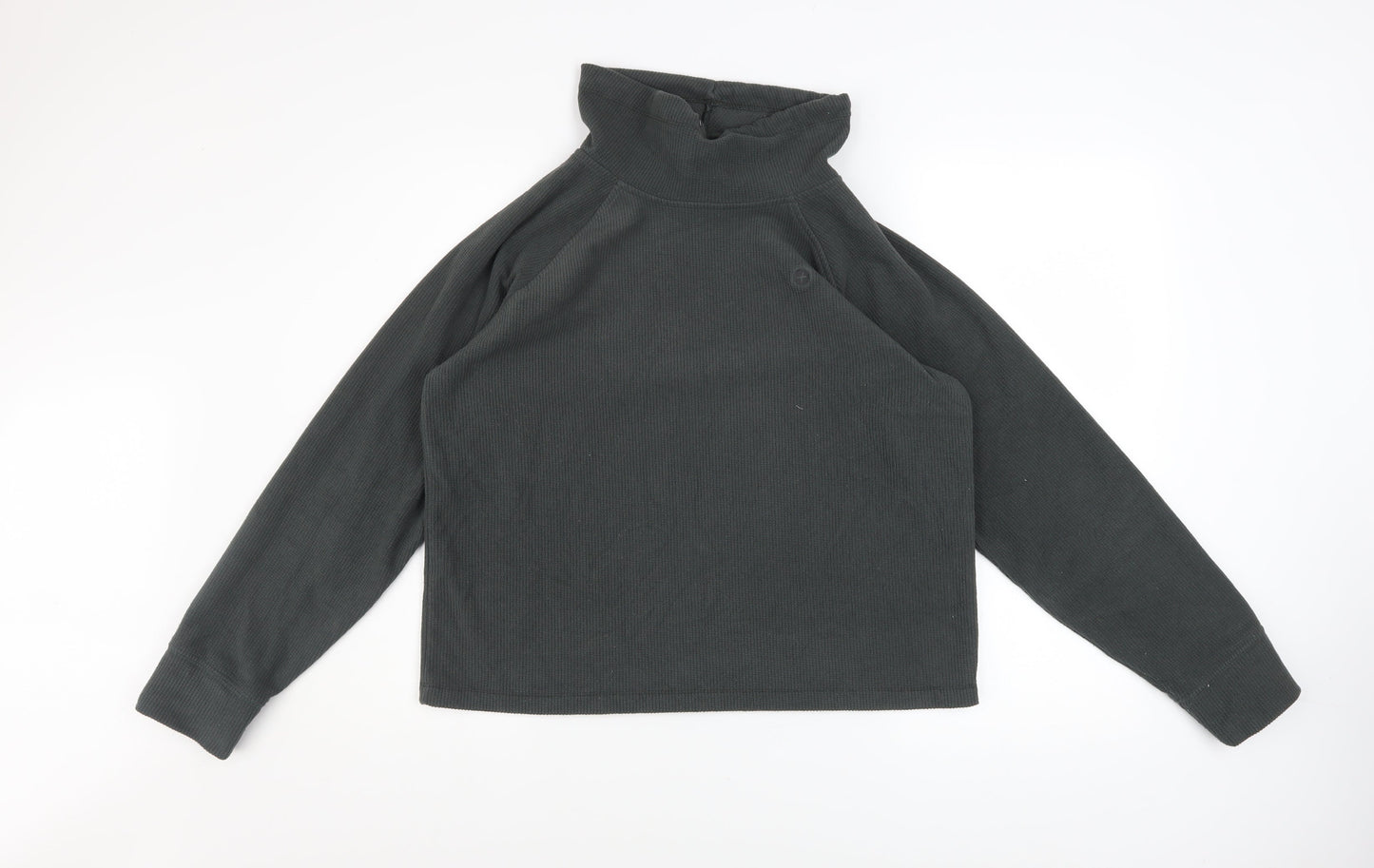 Gym+Coffee Womens Khaki Small Pullover Sweatshirt High Neck Recycled Polyester