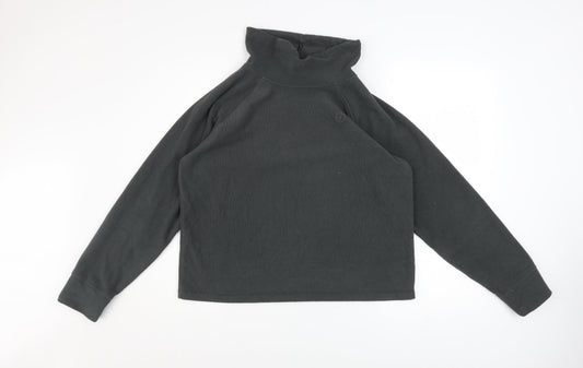 Gym+Coffee Womens Khaki Small Pullover Sweatshirt High Neck Recycled Polyester