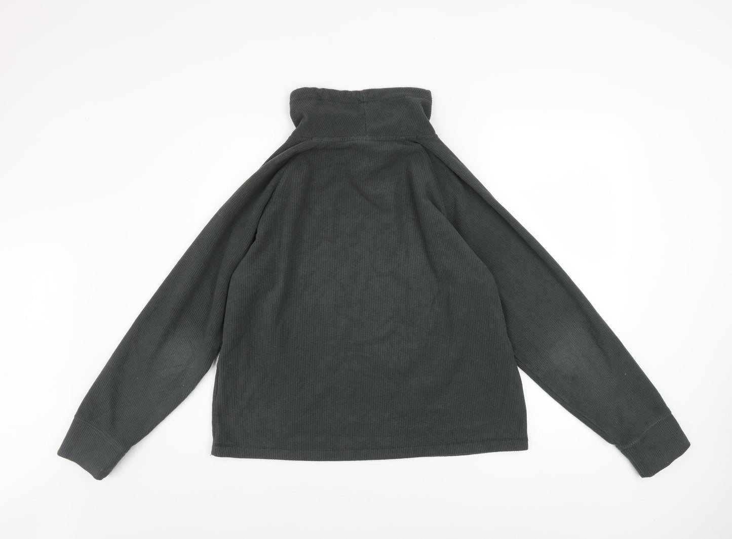 Gym+Coffee Womens Khaki Small Pullover Sweatshirt High Neck Recycled Polyester