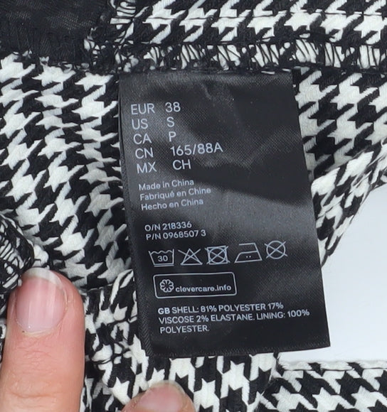 H&M Womens Black White Cropped Tank Top Size 10 Adjustable Straps