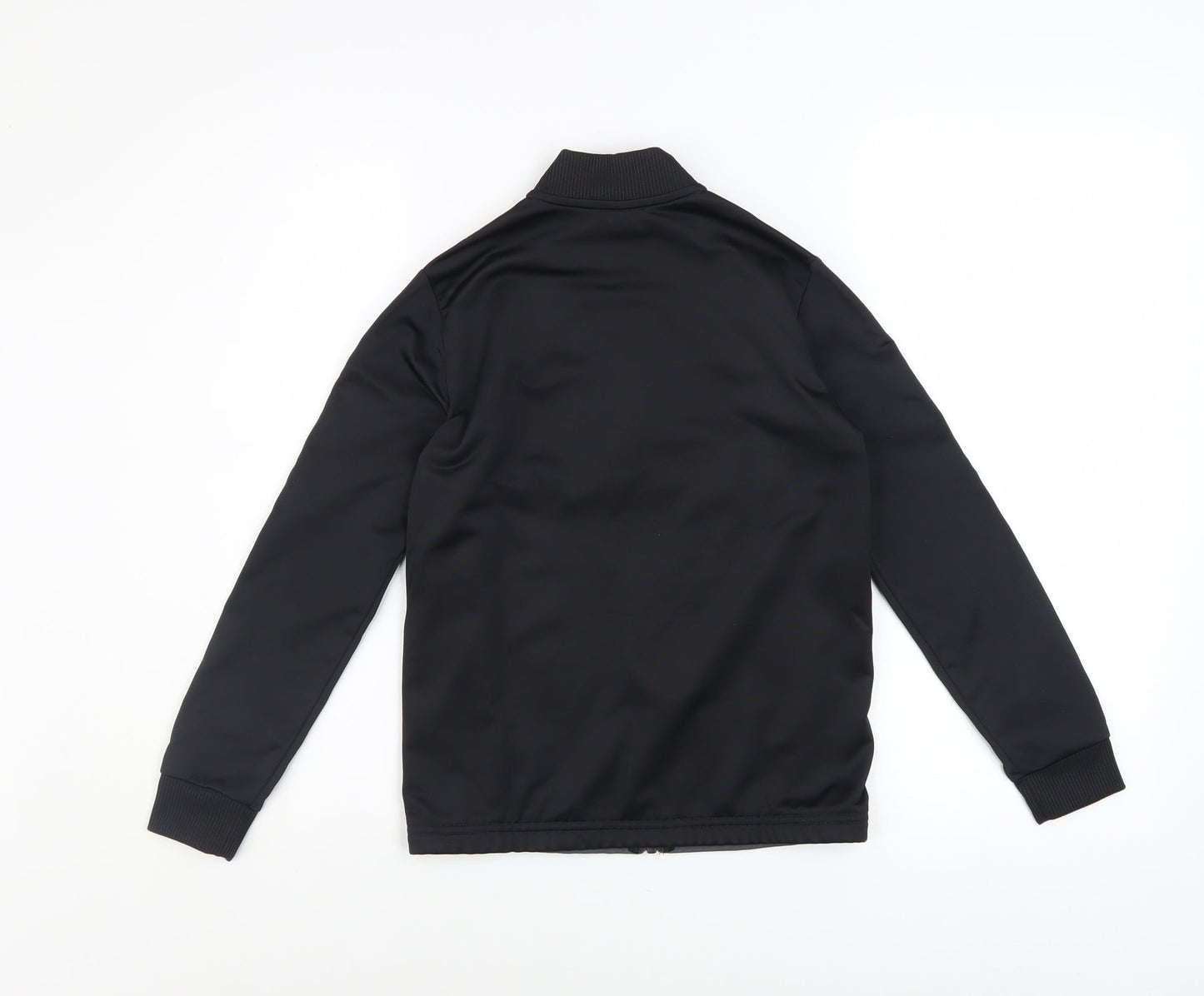 Adidas Boys Black 9-10 Years Track Jacket Full Zip Colourblock Sports Top