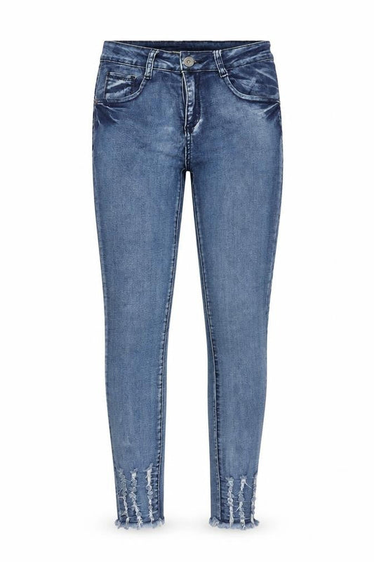 GIRL VIVI Women's Blue Size 10 Slim Fit Distressed Ankle Jeans