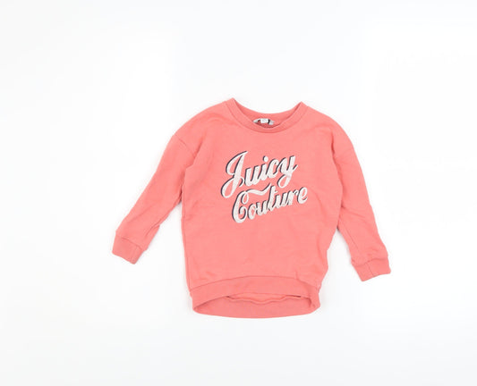 Juicy Couture Girls Pink Logo Pullover Sweatshirt 2 Years Long Sleeve
