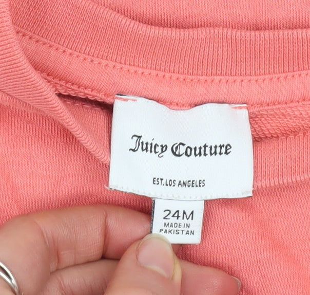 Juicy Couture Girls Pink Logo Pullover Sweatshirt 2 Years Long Sleeve