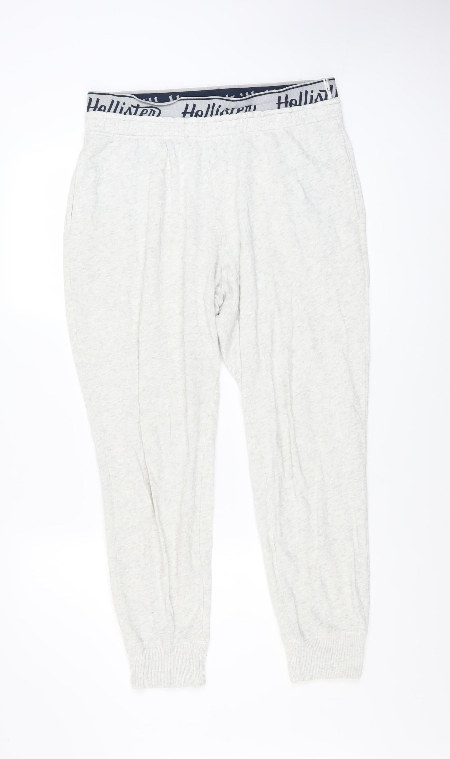 Hollister Women’s Grey Jogger Trousers L Cotton Blend Ultra High Rise