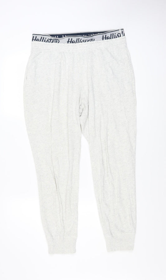 Hollister Women’s Grey Jogger Trousers L Cotton Blend Ultra High Rise