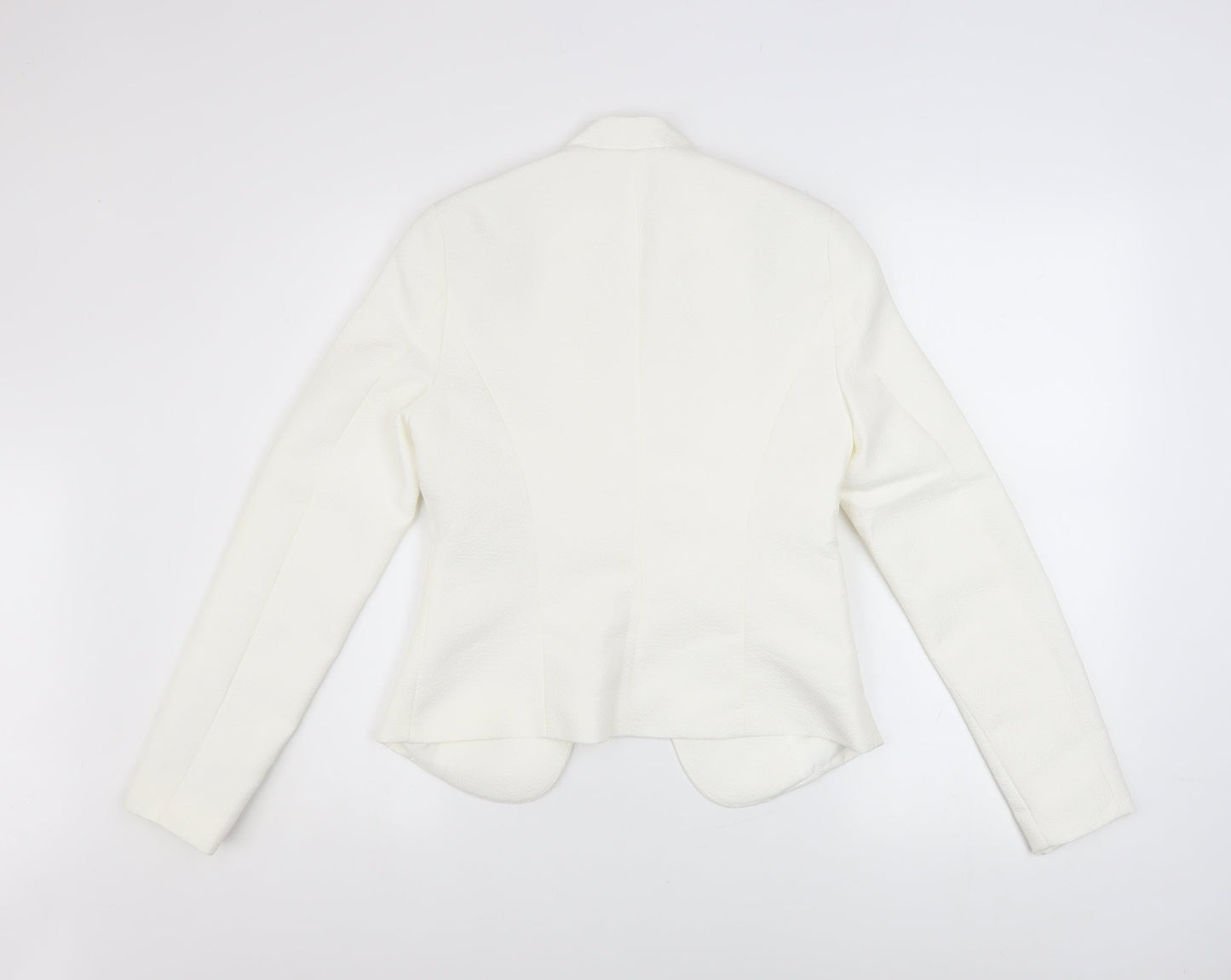 New Look Women Ivory Blazer Size 8 Classic Lined Polyester Jacket