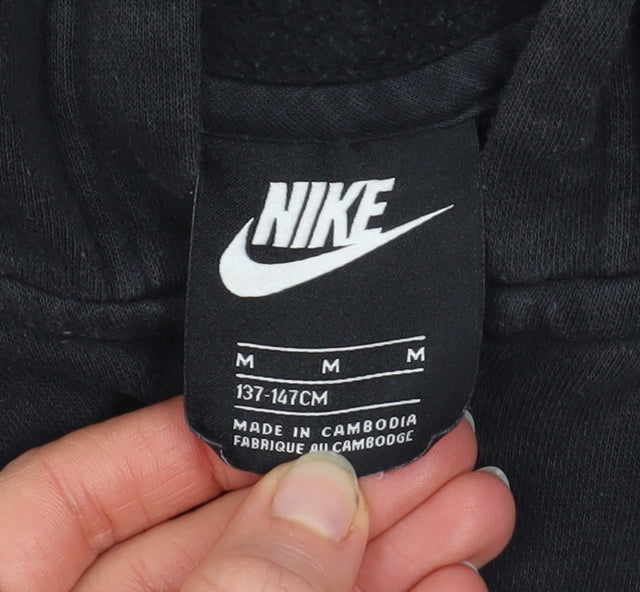 Nike Boys Black Full Zip Hoodie Size 10-11 Years Fleece Sweatshirt