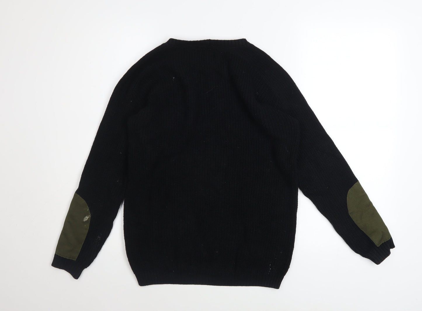 Firetrap Boys Black Cotton Army Style Jumper 11-12 Years Long Sleeve