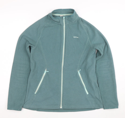 Quechua Teens Green Fleece Full Zip Jacket XS Lightweight