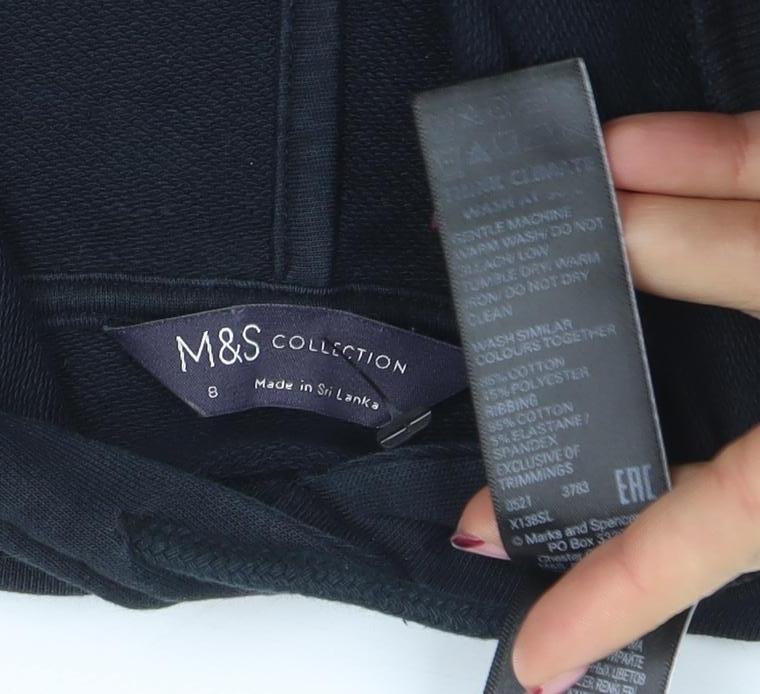Marks and Spencer Womens Black Size 8 Pullover Hoodie