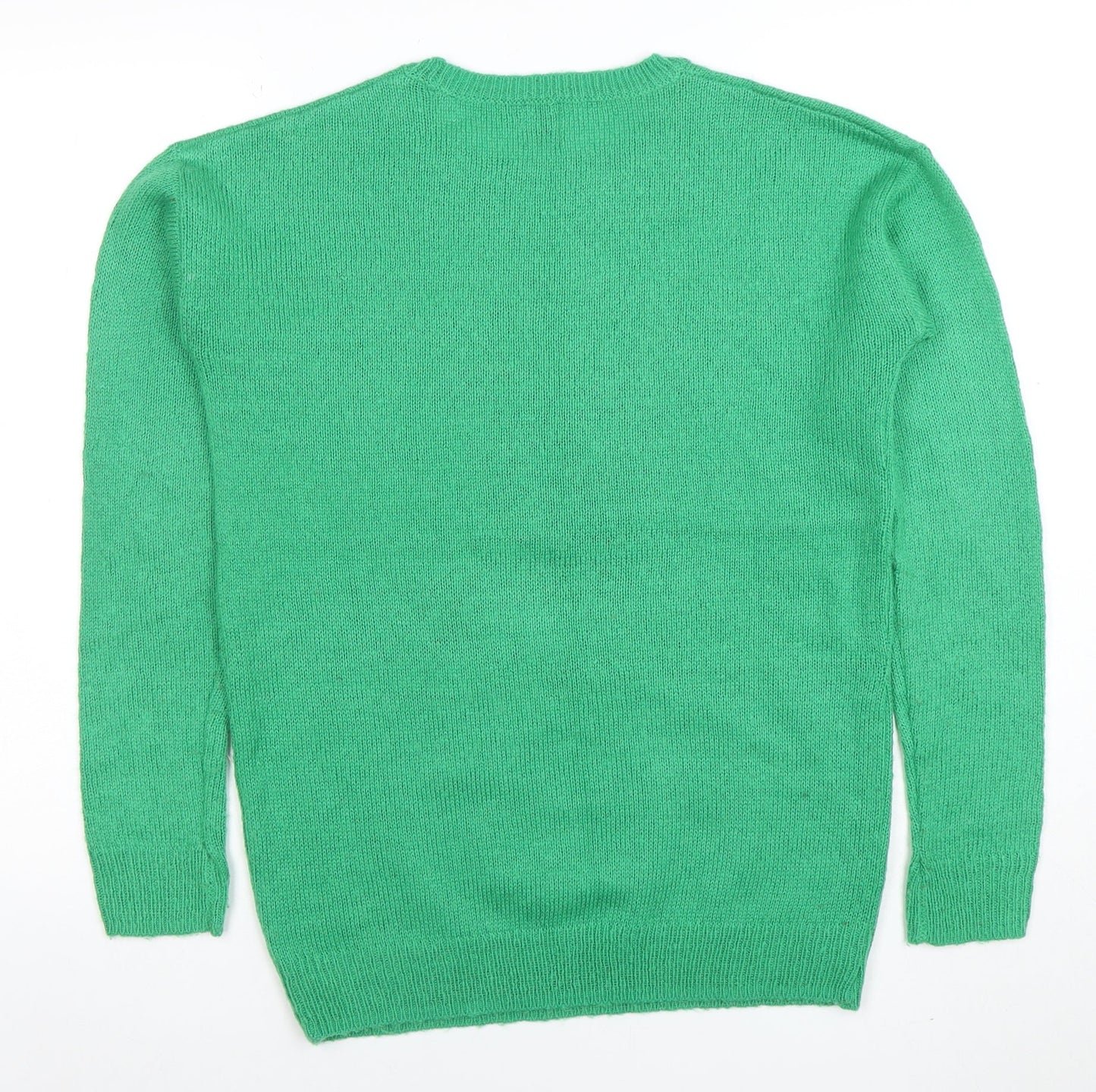 ASOS Women’s Green Sequin Pug Christmas Knit Jumper Size 8