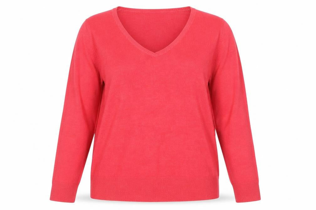 Next Women’s Pink V-Neck Long Sleeve Acrylic Jumper Size 18