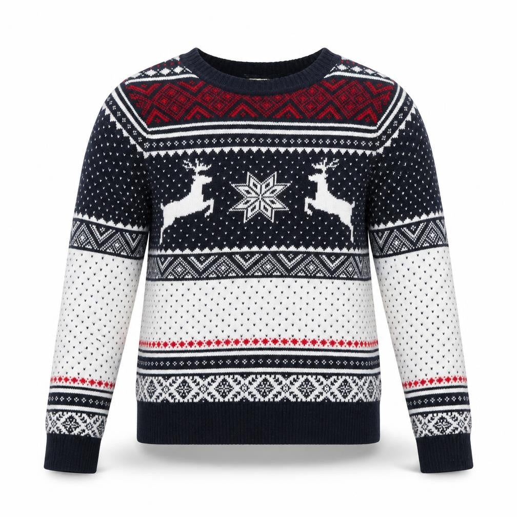 LO.G.G. Men's Blue Fair Isle Wool Blend Christmas Jumper L
