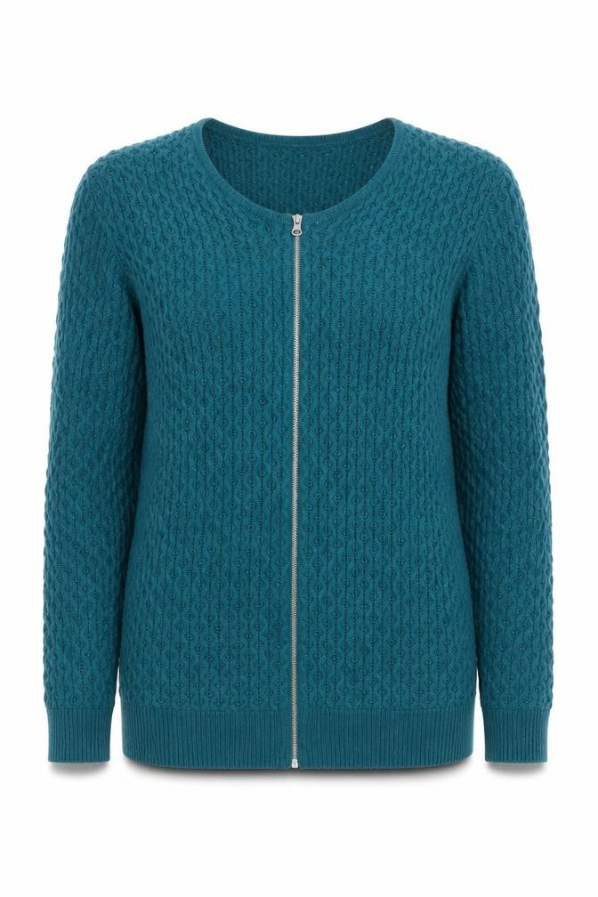 ASOS Women Blue Cable-Knit Full Zip Jumper Size 10