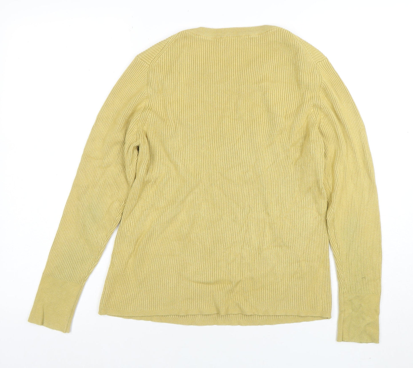 Primark Women's Beige XL Ribbed Crew Neck Long Sleeve Pullover Jumper
