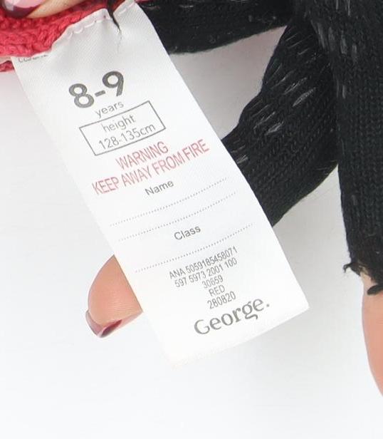 George Girls Red Cotton Button Up Cardigan 8-9 Years Long Sleeve Knit Jumper