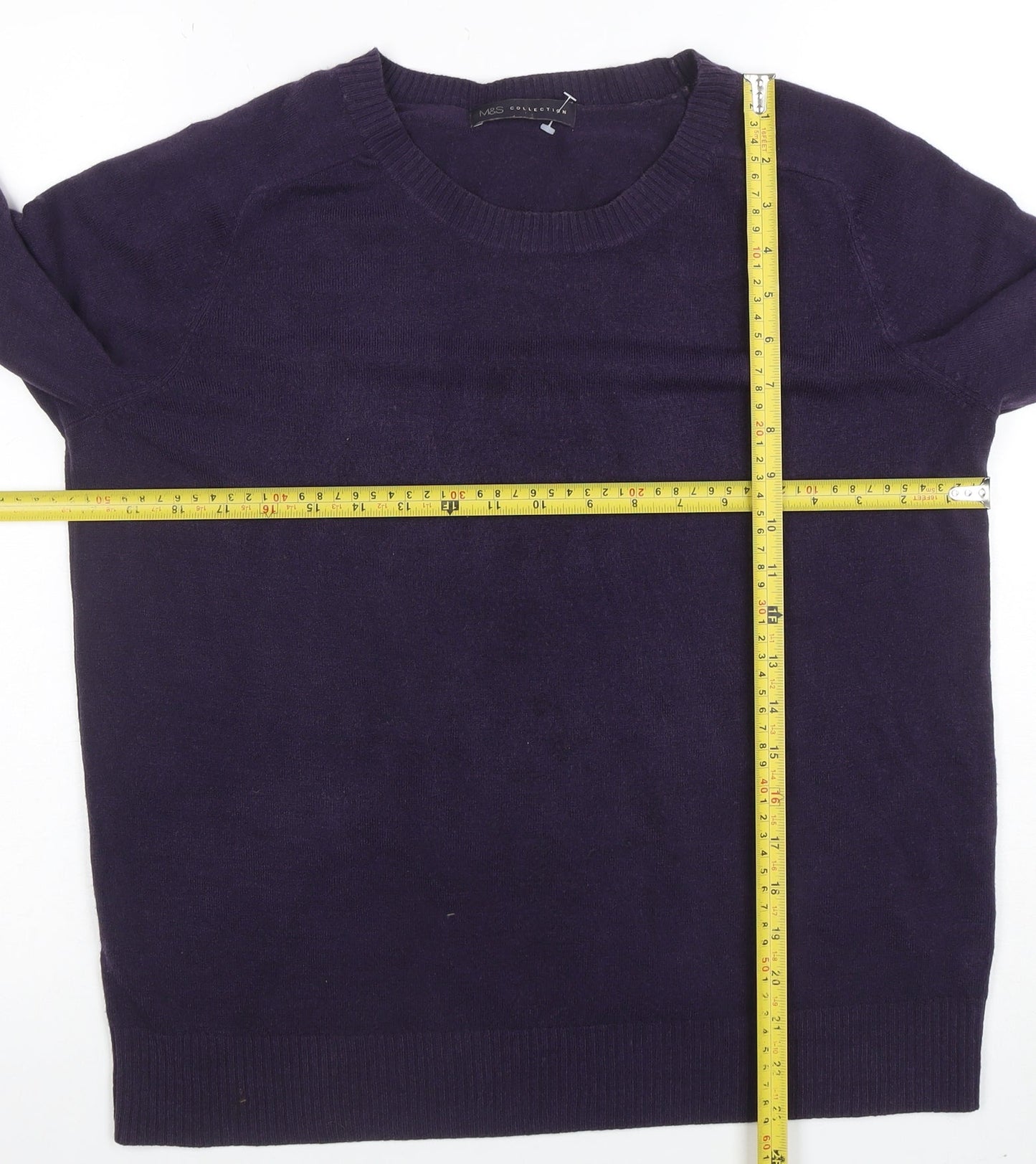 Marks and Spencer Women’s Purple Acrylic Crew Neck Jumper UK 18