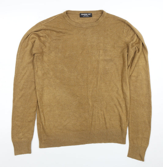 Cedarwood State Men's Brown Medium Crew Neck Cotton Pullover Jumper