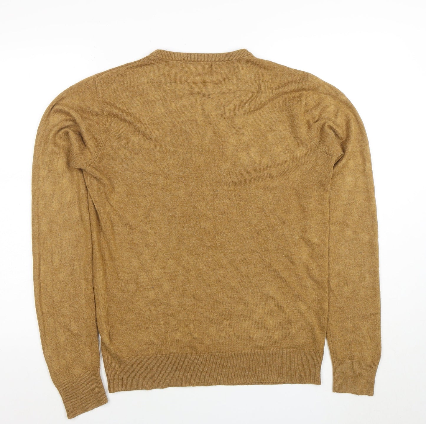 Cedarwood State Men's Brown Medium Crew Neck Cotton Pullover Jumper